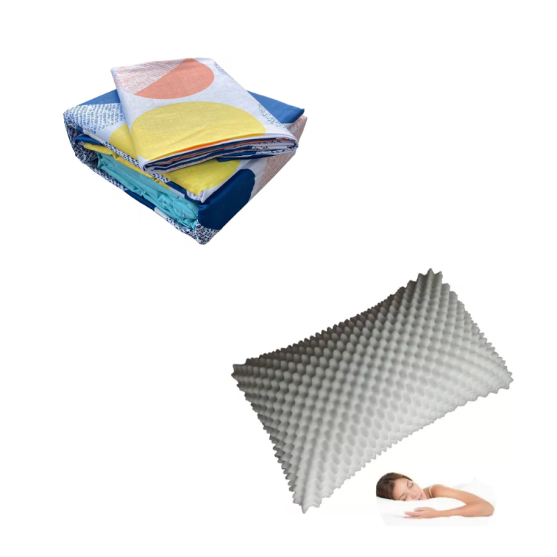 Almohadas Ortopedica Penta Foam D26 Antiescaras 45X65X18 + Sabana 180 Hilos Microfibra Cama Doble