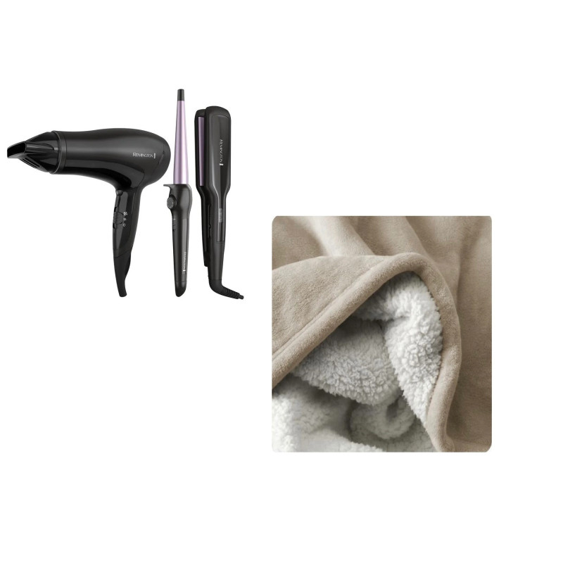 Tricombo Remington + Cobija Térmica Ovejera Cama Doble Estampada