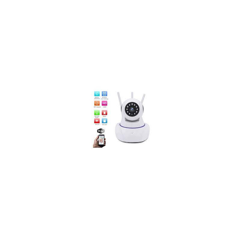 Cámara Robótica Seguridad Wifi 3 Antenas 1080P Micro Audio