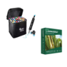 Marcadores Doble Punta Set X48 Unidades Base de Alcohol + Resma tamaño carta X500 Hojas