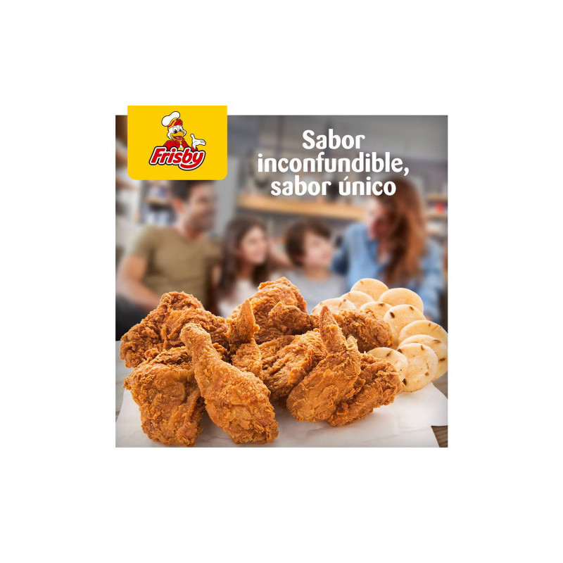 1/2 Medio Pollo Frisby Apanado Con Arepa