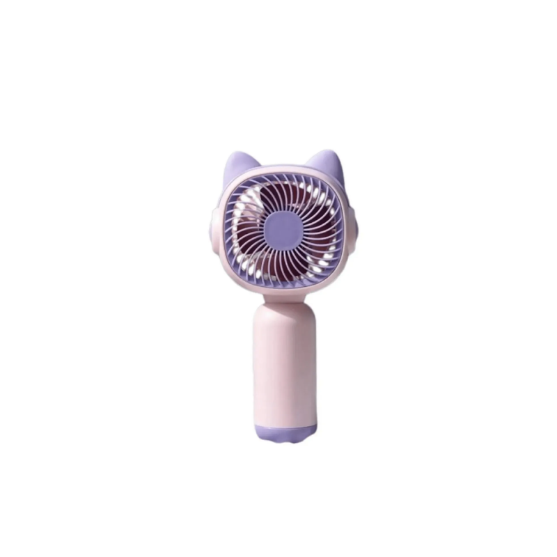 Ventilador Gato Orejas Portatil Recargable Con Base