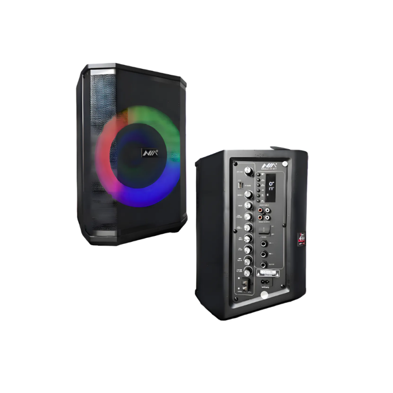 Bafle 8 Pulgadas 30W Recargable con Radio Micrófono y LED RGB