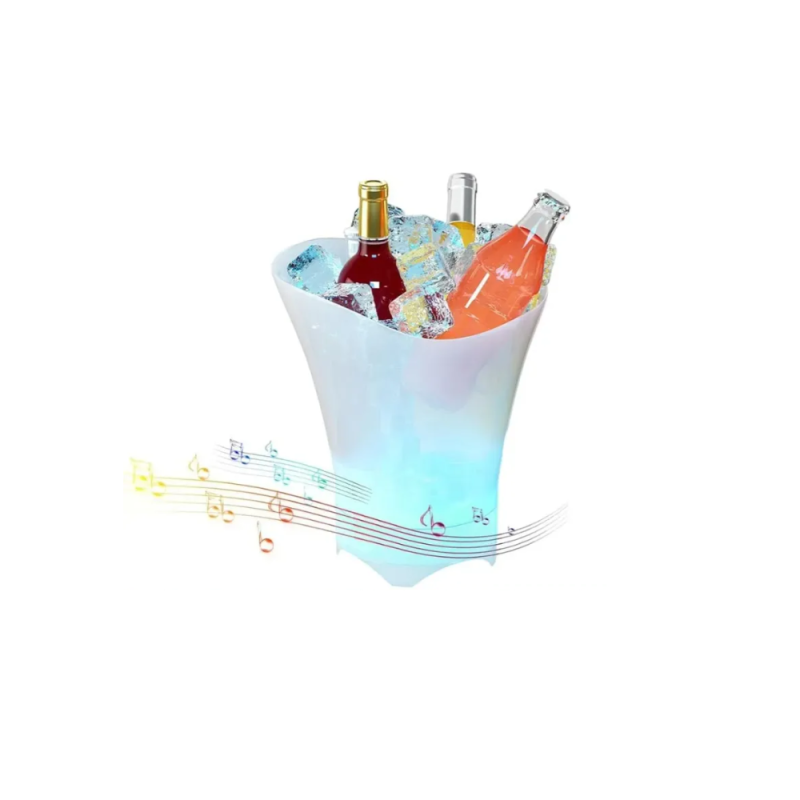 Parlante Bafle Hielera Cubeta Bluetooth Luces Usb Shopplace Transparente