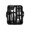 Set de Utensilios X6 Piezas para Parrilla En Acero Inoxidable Estuche Plateado